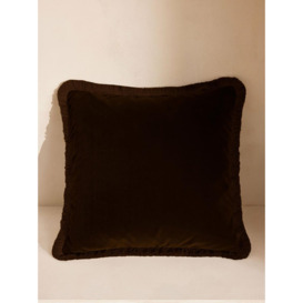 Margeaux Velvet Cushion in Chocolate | Plush Feather-Filled Pillow