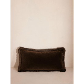 Buy Margeaux Oblong Cushion in Chocolate | Feather-Filled Velvet Cushions