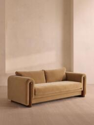 Faarell Three Seater Sofa, Velvet, Camel