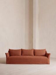 Roma Four Seater Sofa, Linen, Antique Rose