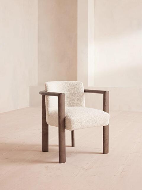 Aria Dining Chair, Boucle, Cream