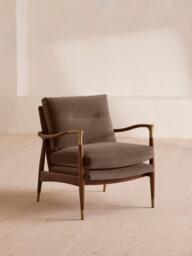Theodore Armchair, Velvet, Taupe