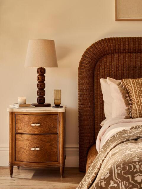 Valerie Bedside Table, Arabescato Corchia Marble