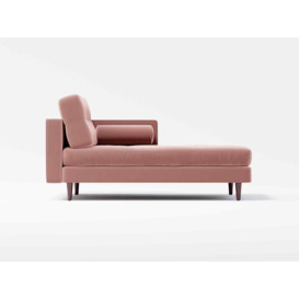 Hayes Velvet Right Hand Chaise Lounge - Blush Pink Velvet