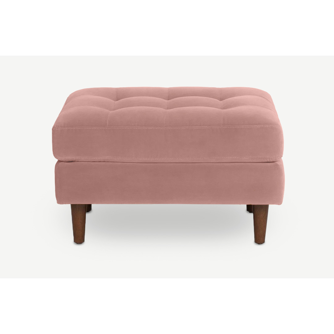 Scott Footstool Velvet Bench - Blush Pink Velvet