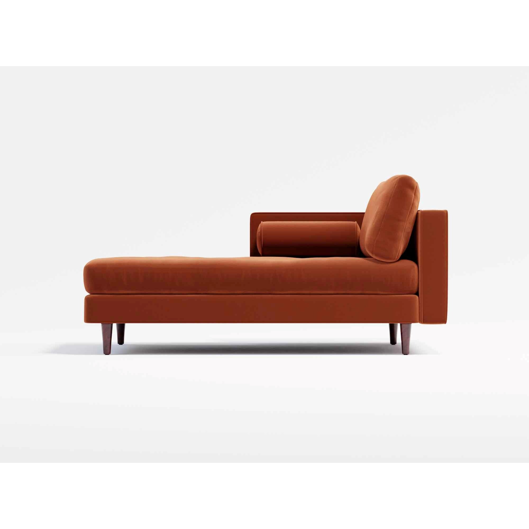 Jacob Large Ottoman Bench Burnt Orange Velvet