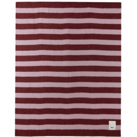 Tekla Burgundy & Pink Stripe Pure New Wool Blanket - thumbnail 1