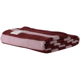 Tekla Burgundy & Pink Stripe Pure New Wool Blanket - thumbnail 2