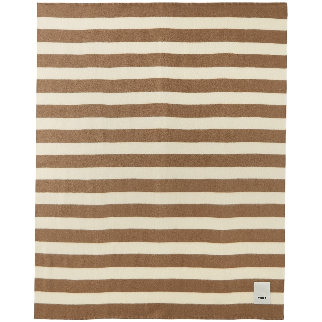 Tekla Beige & Brown Pure New Wool Blanket - image 1