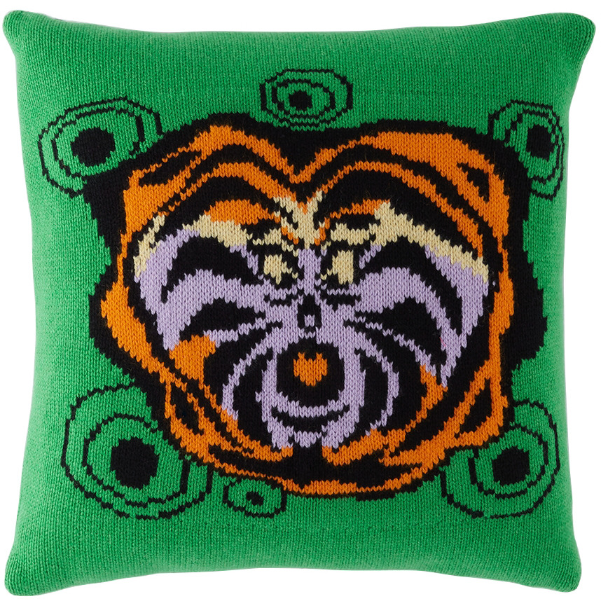 The Elder Statesman Green Tiger Swirl Square Pillow - image 1