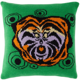 The Elder Statesman Green Tiger Swirl Square Pillow
