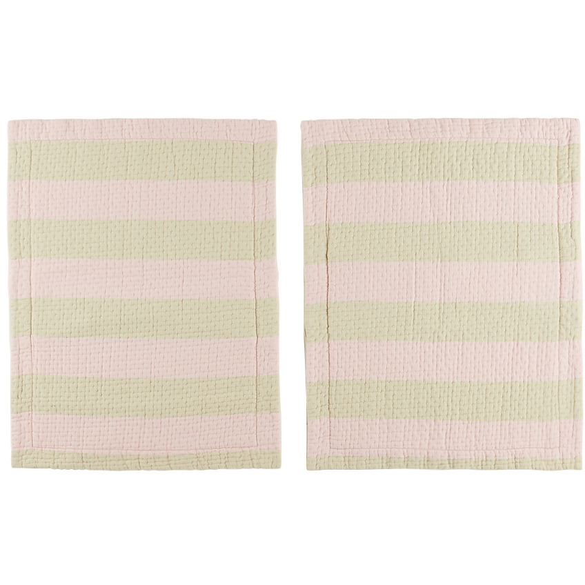 Dusen Dusen Pink & Beige Stripe Pillow Sham Set