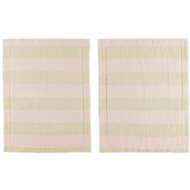 Dusen Dusen Pink & Beige Stripe Pillow Sham Set