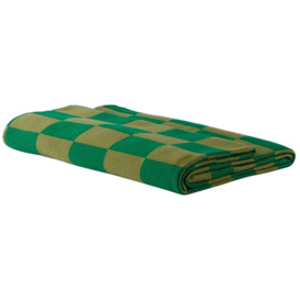 CURIO PRACTICE SSENSE Exclusive Green & Khaki Check Blanket - thumbnail 2