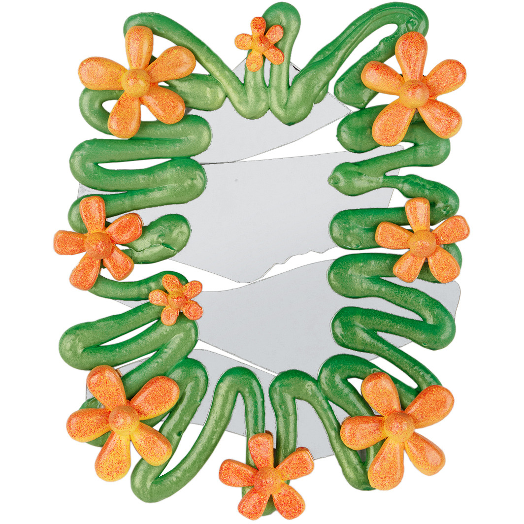 Joseph Algieri Green & Orange Flower Mirror - image 1