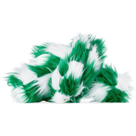JIU JIE SSENSE Exclusive Green & White Faux-Fur Knot Cushion