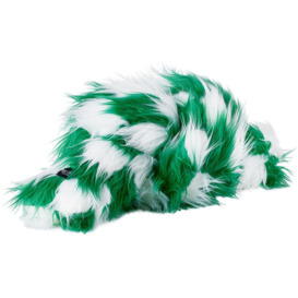 JIU JIE SSENSE Exclusive Green & White Faux-Fur Knot Cushion - thumbnail 2