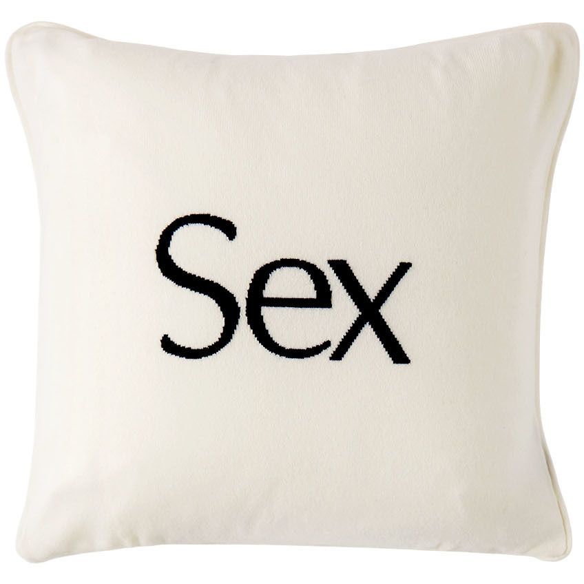 More Joy White Cashmere 'Sex' Cushion Cover