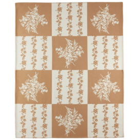 Erdem White & Tan Floral Patchwork Blanket