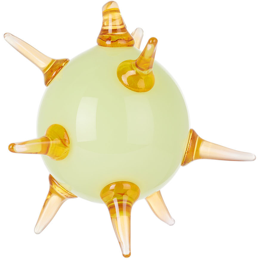 Sticky Glass SSENSE Exclusive Green & Orange Spiky Ornament - image 1