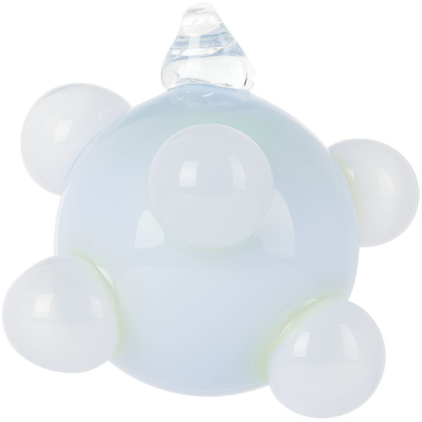 Sticky Glass Blue & White Bubble Ornament - image 1