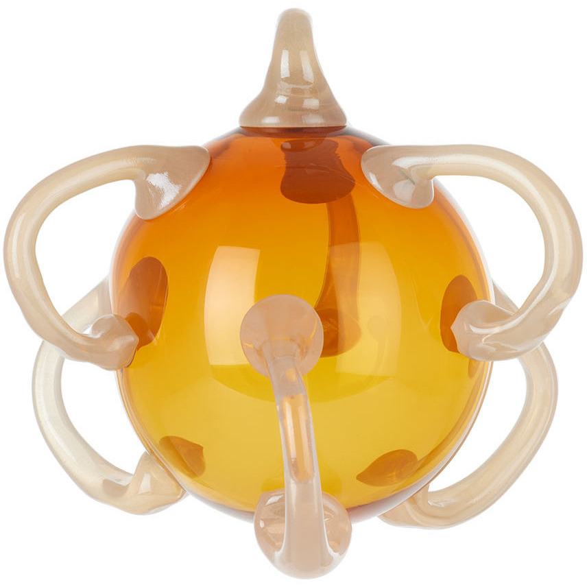 Sticky Glass SSENSE Exclusive Orange & Gold Loop Ornament - image 1