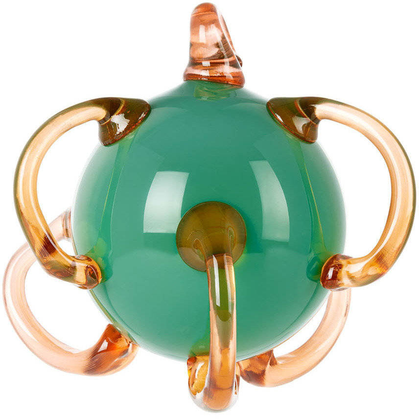 Sticky Glass Green & Orange Loop Ornament - image 1