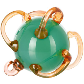 Sticky Glass Green & Orange Loop Ornament - thumbnail 2