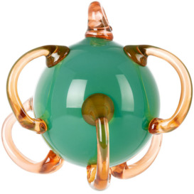 Sticky Glass Green & Orange Loop Ornament - thumbnail 1