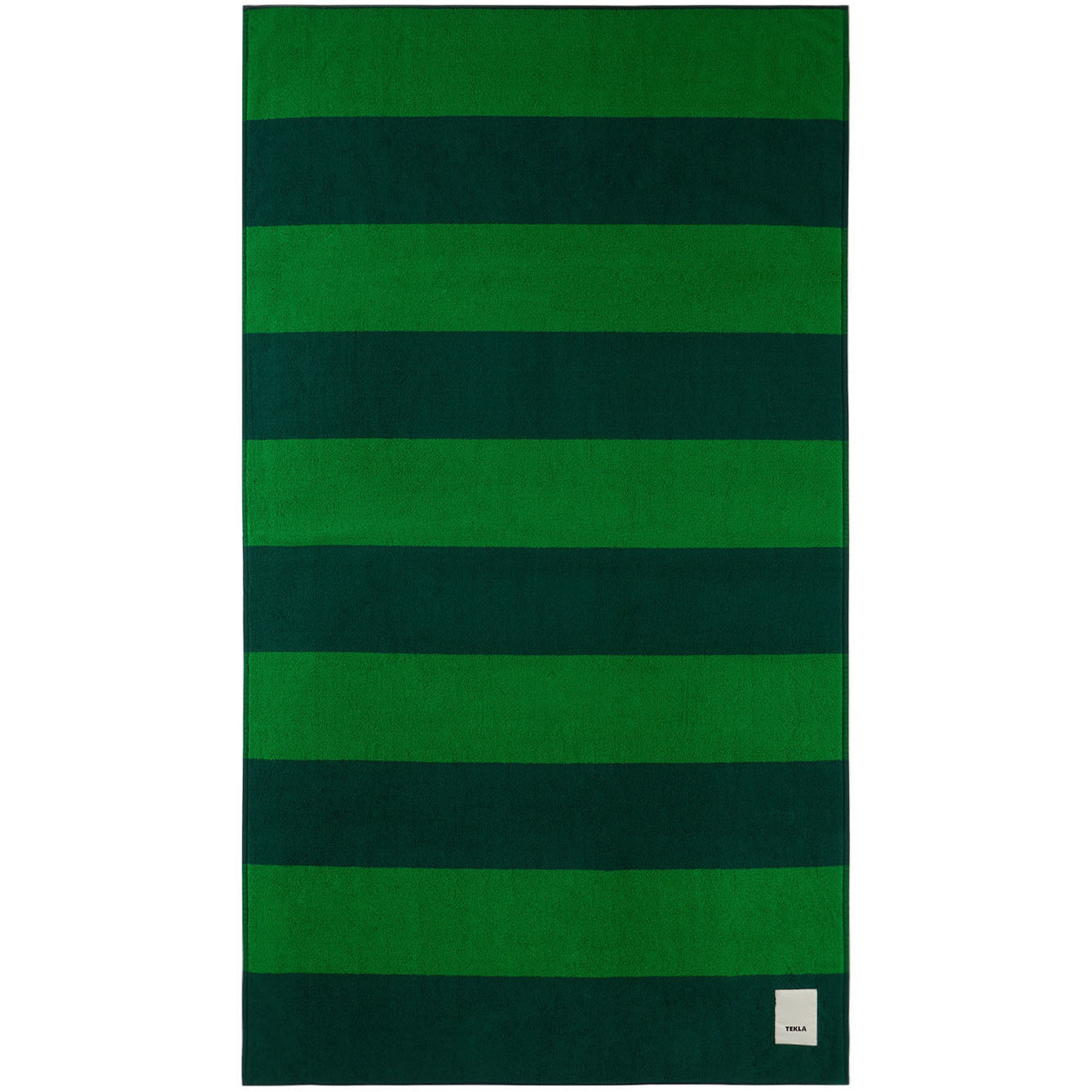 Tekla Green Block Stripes Beach Towel - image 1