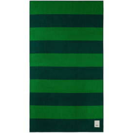 Tekla Green Block Stripes Beach Towel