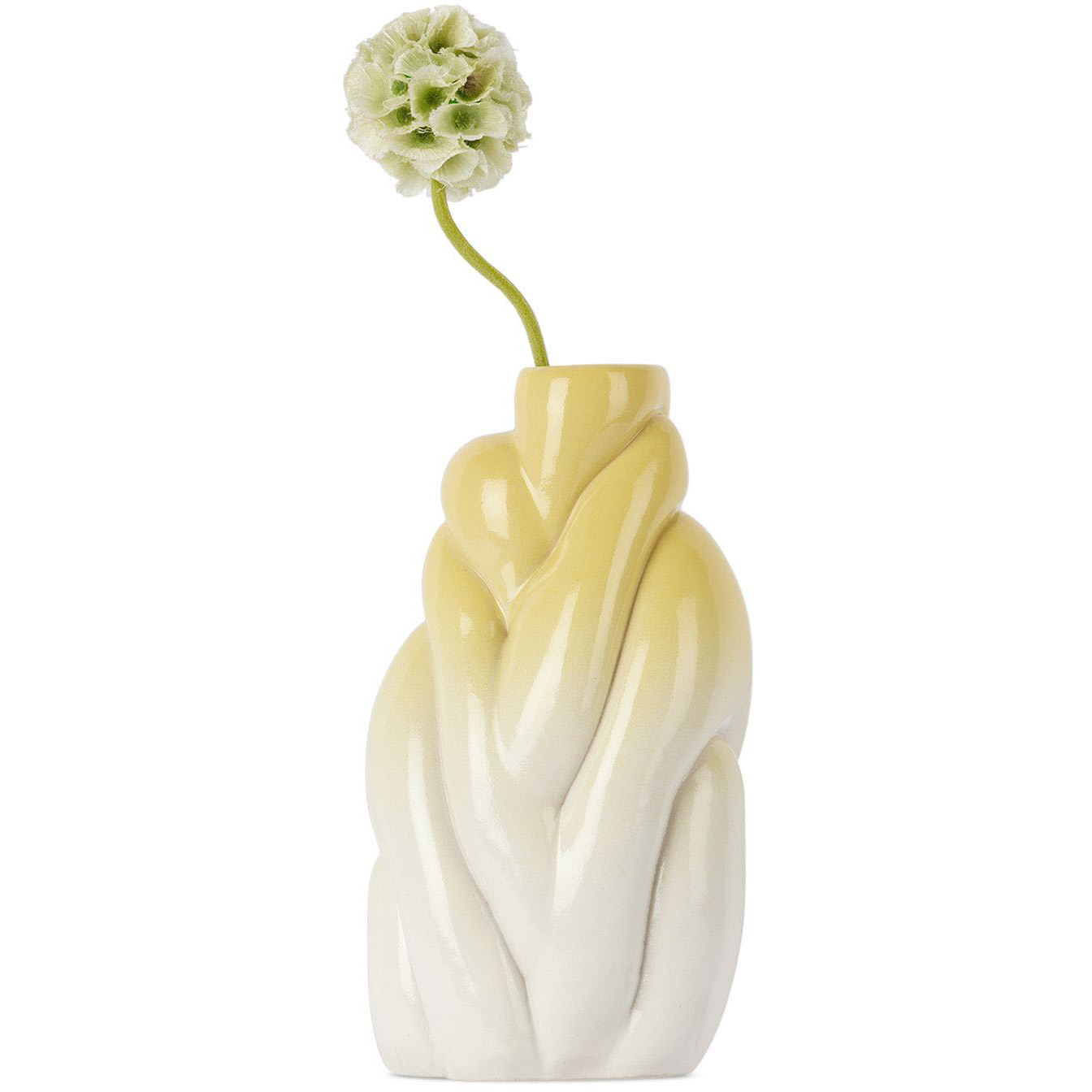 Polymorf SSENSE Exclusive White & Yellow Bubbler Vase - image 1