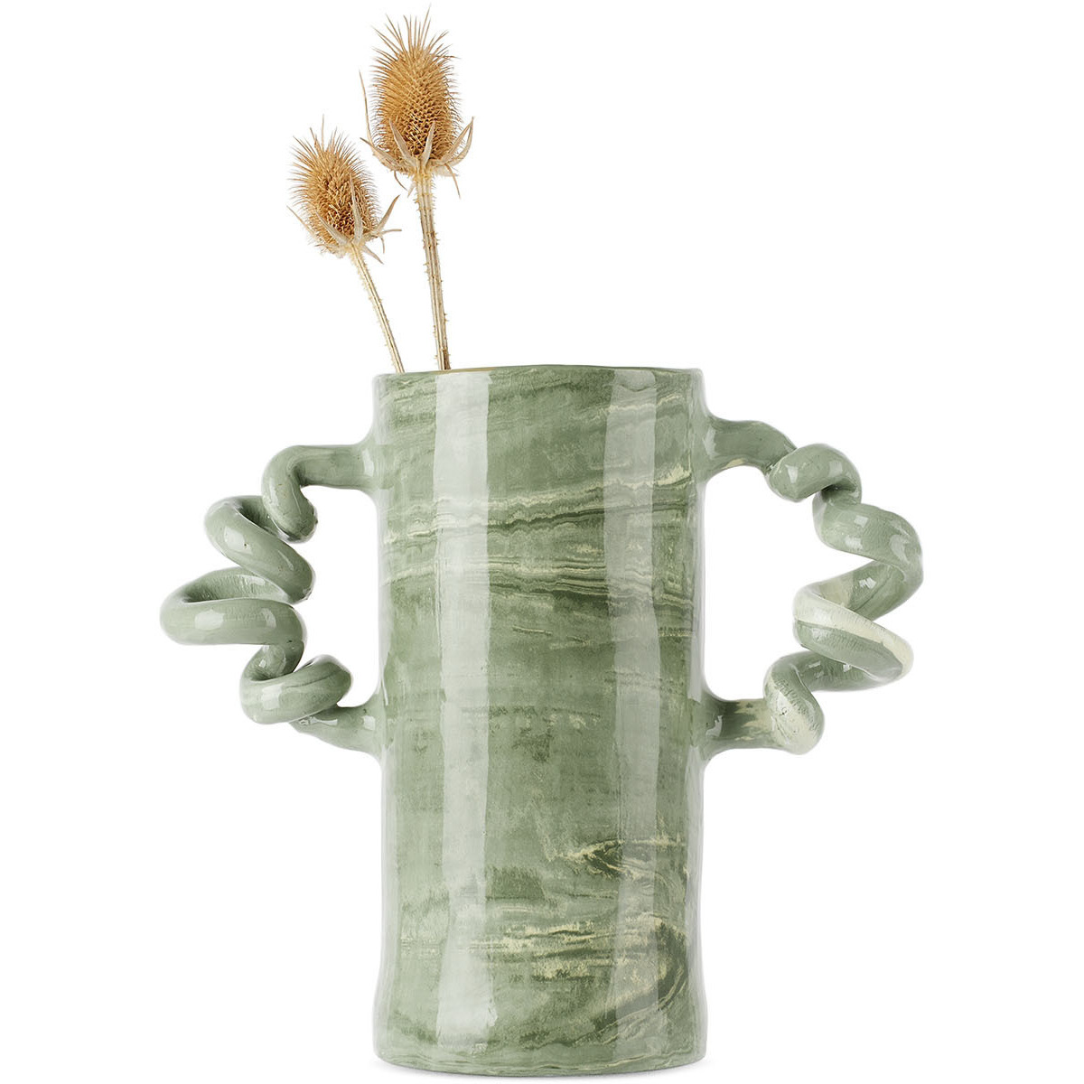 Harlie Brown Studio Green Marble Wiggle Vase - image 1