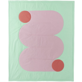Claire Duport Green & Pink Large Tube II Throw Blanket
