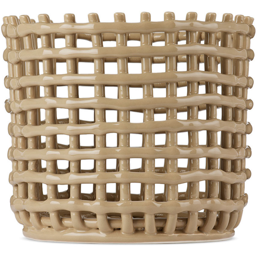 ferm LIVING Tan Large Ceramic Basket - image 1