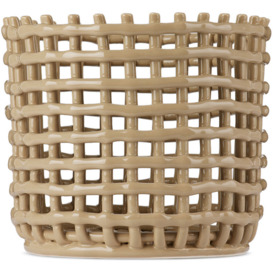 ferm LIVING Tan Large Ceramic Basket - thumbnail 1