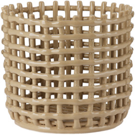 ferm LIVING Tan Large Ceramic Basket - thumbnail 2
