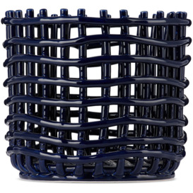 ferm LIVING Blue Large Ceramic Basket - thumbnail 1