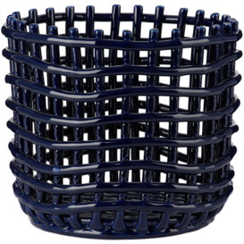 ferm LIVING Blue Large Ceramic Basket - thumbnail 2