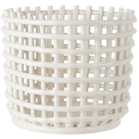 ferm LIVING Off-White Large Braided Ceramic Basket - thumbnail 2