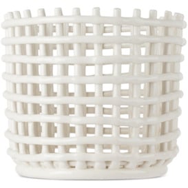 ferm LIVING Off-White Large Braided Ceramic Basket - thumbnail 1