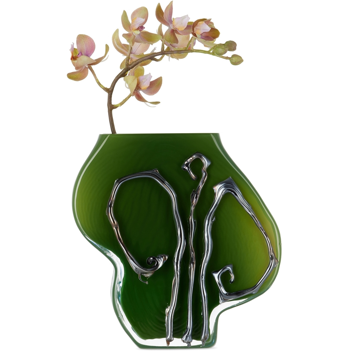 Silje Lindrup SSENSE Exclusive Green & Silver Shape 2 Vase - image 1