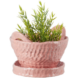 GERSTLEY Pink Basket Planter - thumbnail 2
