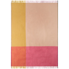 Vitra Pink & Beige Colour Block Blanket - thumbnail 1