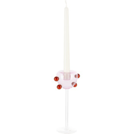 Maison Balzac Pink & Red Grand Pompom Candle Holder - thumbnail 2
