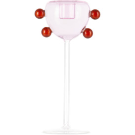 Maison Balzac Pink & Red Grand Pompom Candle Holder - thumbnail 1