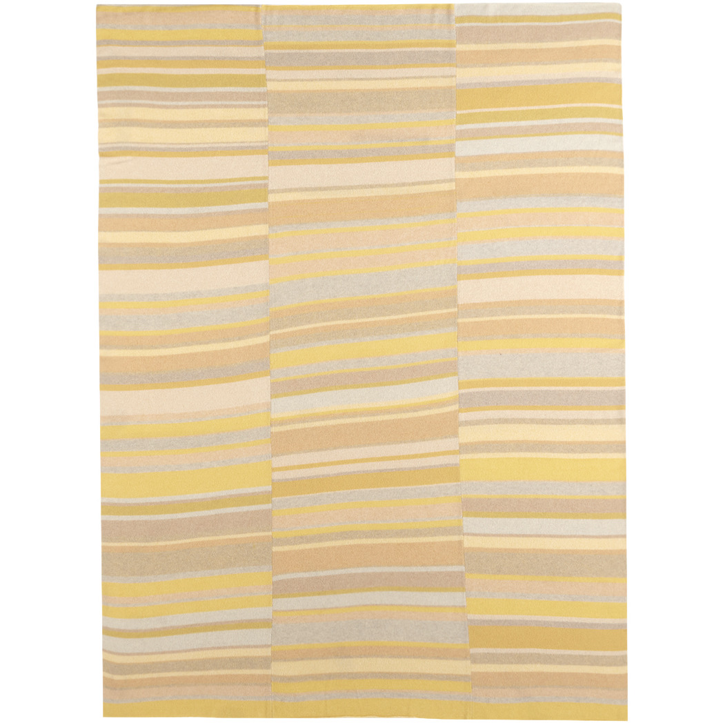 The Elder Statesman Yellow & Gray Stripe Super Duper Blanket - image 1