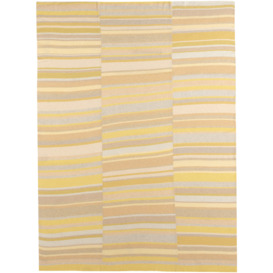 The Elder Statesman Yellow & Gray Stripe Super Duper Blanket - thumbnail 1