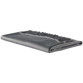 Versace Gray Icon Silk Cashmere-Blend Fringed Blanket - thumbnail 2