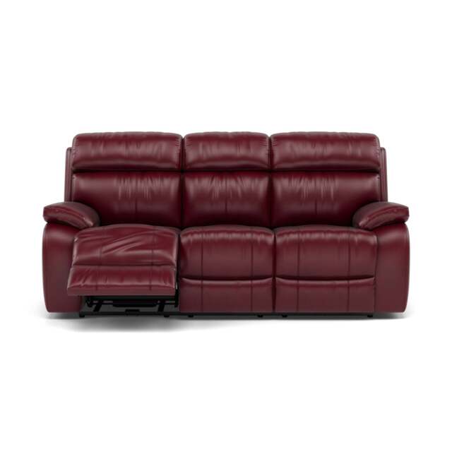 Galaxy 3 Seater Recliner Sofa - 3 Seater Sofa 2 Power Recliners Cat 20S - Power Recliner with USB - BVS-035C DEEP RED - image 1